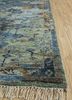 far east blue wool hand knotted Rug - Corner