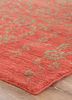 blithe red and orange wool hand knotted Rug - Corner