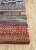 manchaha red and orange wool and bamboo silk hand knotted Rug - Corner