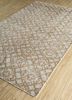 okaley beige and brown wool and bamboo silk hand knotted Rug - FloorShot