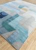 aakar by kavi blue wool and bamboo silk hand knotted Rug - FloorShot