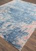 free verse by kavi blue wool and bamboo silk hand knotted Rug - FloorShot