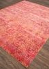 chaos theory by kavi red and orange wool and bamboo silk hand knotted Rug - FloorShot