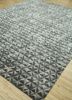 free verse by kavi grey and black wool and bamboo silk hand knotted Rug - FloorShot