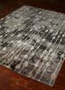 pansy grey and black wool and bamboo silk hand knotted Rug - FloorShot