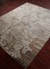 pansy ivory wool and bamboo silk hand knotted Rug - FloorShot