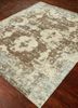 wisteria beige and brown wool and viscose hand knotted Rug - FloorShot