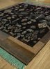 artisan originals grey and black wool and bamboo silk hand knotted Rug - FloorShot