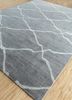 cleo grey and black wool and bamboo silk hand knotted Rug - FloorShot