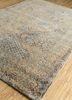 refuge beige and brown wool and silk hand knotted Rug - FloorShot