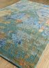 far east green wool and silk hand knotted Rug - FloorShot