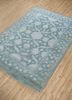 cyanna blue wool and silk hand knotted Rug - FloorShot