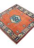 erbe red and orange wool hand knotted Rug - FloorShot