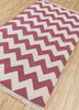 indusbar pink and purple cotton flat weaves Rug - FloorShot