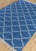 indusbar blue cotton flat weaves Rug - FloorShot
