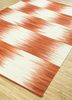 aqua red and orange wool flat weaves Rug - FloorShot