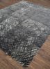 free verse by kavi grey and black wool and silk hand knotted Rug - FloorShot