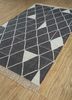anatolia grey and black cotton flat weaves Rug - FloorShot