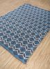 abrash blue polyester flat weaves Rug - FloorShot