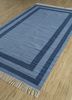 indusbar blue wool flat weaves Rug - FloorShot