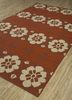 heritage red and orange wool flat weaves Rug - FloorShot