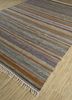 aqua beige and brown wool flat weaves Rug - FloorShot