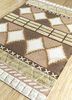 bedouin beige and brown wool and viscose flat weaves Rug - FloorShot