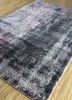 acar grey and black viscose hand loom Rug - FloorShot