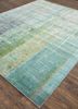 unstring by kavi blue wool and bamboo silk hand knotted Rug - FloorShot