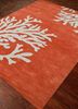riviera red and orange wool hand tufted Rug - FloorShot