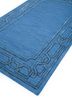 linear blue wool hand tufted Rug - FloorShot