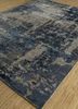 entropy blue wool and bamboo silk hand knotted Rug - FloorShot