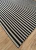 aqua grey and black wool flat weaves Rug - FloorShot
