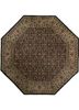 skwl-30 ebony/beige grey and black wool hand knotted Rug