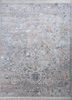 akwb-3507 ivory/frost gray grey and black wool and bamboo silk hand knotted Rug
