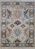 akwl-1510 dark ivory/leather brown ivory wool hand knotted Rug