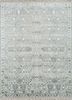 akws-13009 blue haze/undyed white blue wool and silk hand knotted Rug