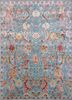 akws-1460 fresh turquoise/fresh turquoise blue wool and silk hand knotted Rug