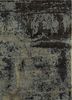 entropy blue wool and silk hand knotted Rug - HeadShot