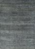 legion grey and black wool and silk hand knotted Rug - HeadShot