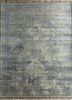 AKWS-3019 Grey Matter/Steel Wool blue wool and silk hand knotted Rug