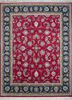 bt-32 chili pepper/deep graphite red and orange wool hand knotted Rug