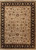bt-34 beige/ebony beige and brown wool hand knotted Rug