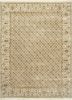 CRA-54 Linen/Linen ivory wool and silk hand knotted Rug