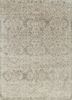 CX-2586 Antique White/Pewter ivory wool and silk hand knotted Rug