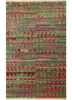 CX-2813 Deep Claret/Amber Green red and orange wool and bamboo silk hand knotted Rug