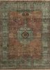 ea-3006(cs-01) light coral/smoke blue red and orange wool hand knotted Rug