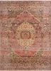 someplace in time red and orange wool hand knotted Rug - HeadShot