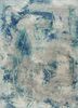 ELA-308 Antique White/Denim Blue ivory wool and silk hand knotted Rug