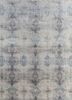 ELA-313 Antique White/Pearl Blue ivory wool and silk hand knotted Rug
